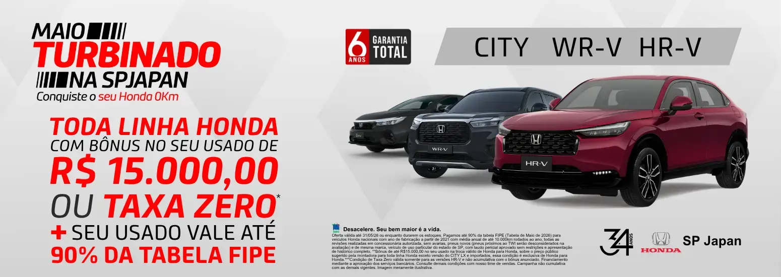 OFERTA LINHA HONDA COM BONUS