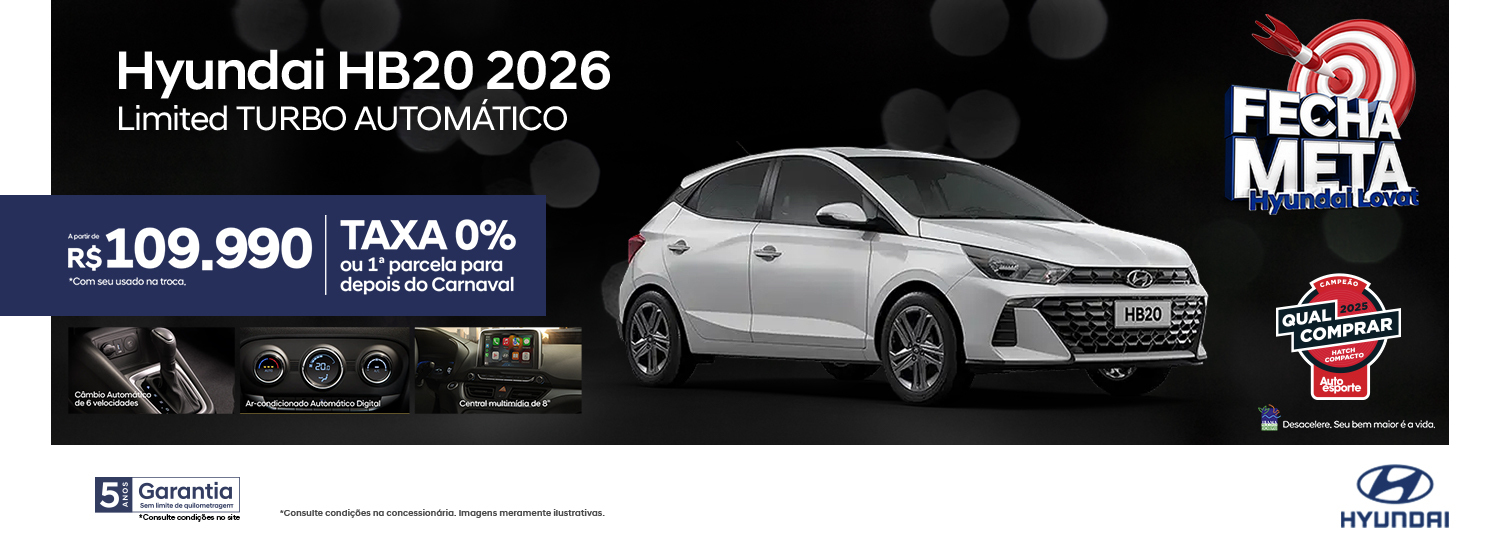 HB20 Limited TURBO AT - Fecha Meta Dezembro