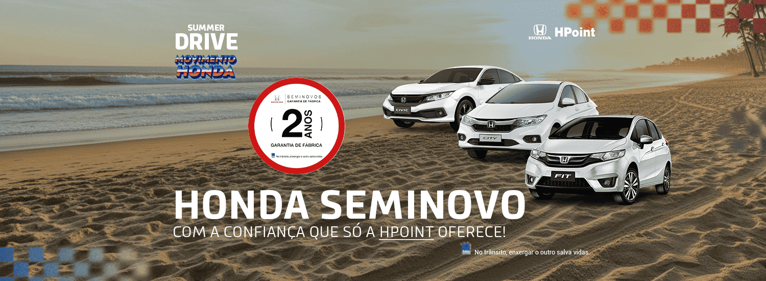 Seminovos Honda com 2 anos de Garantia