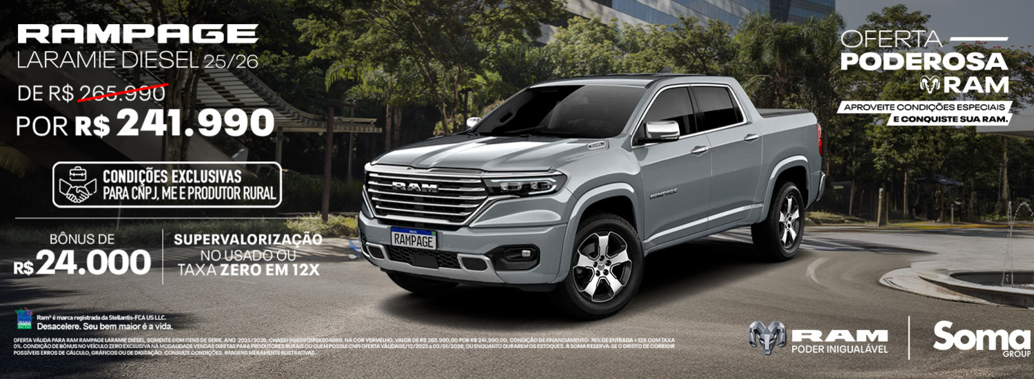 OFERTA - DEZEMBRO I RAMPAGE LARAMIE