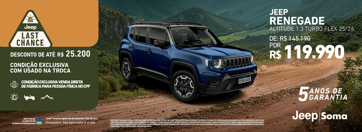 OFERTA - DEZEMBRO I RENEGADE ALTITUDE