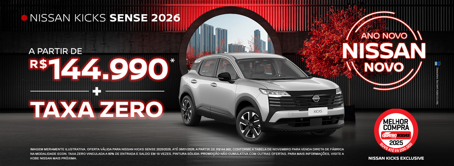 novo kicks sense dez 2025 