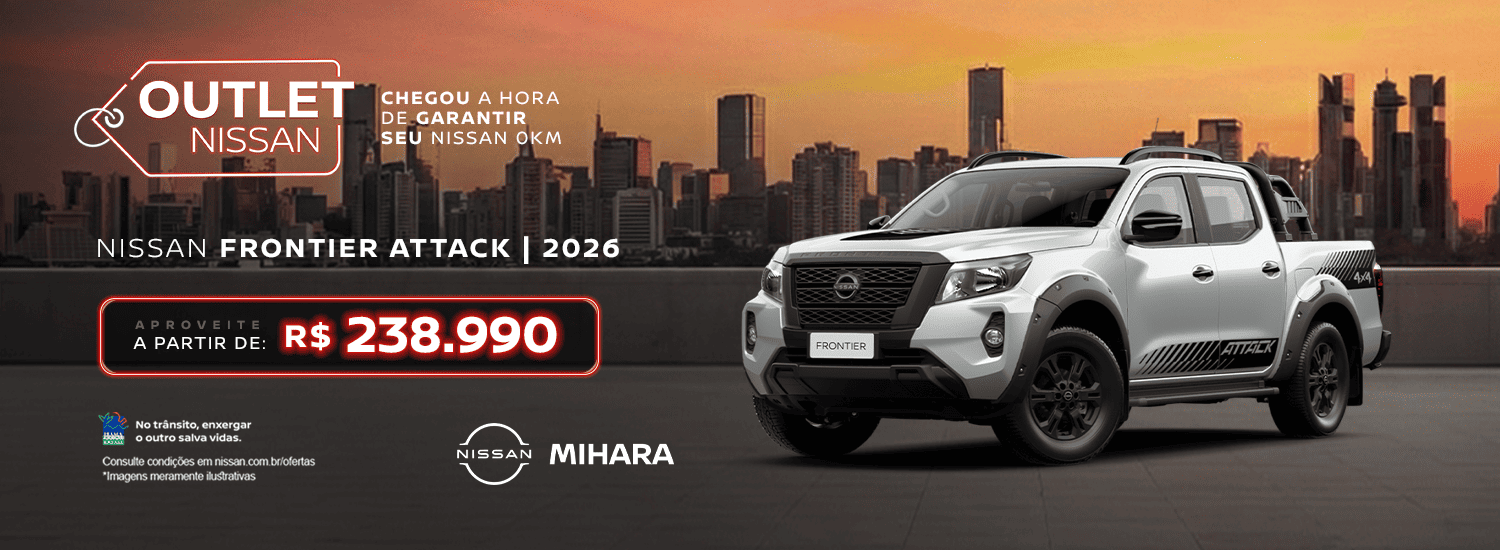 OUTLET NISSAN - SUPERVALORIZAÇÃO DE ATÉ 32.000 NO SEU SEMINOVO + TAXA ZERO NISSAN KICKS SENSE 2026 