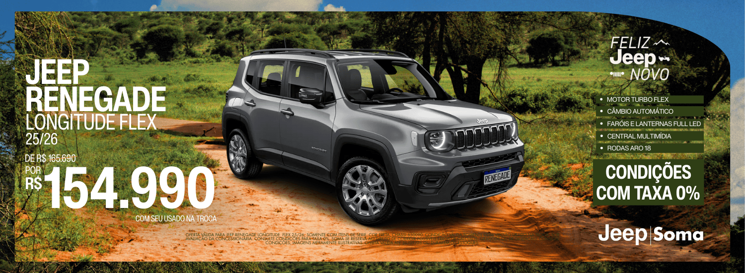 OFERTA - FELIZ JEEP NOVO - JANEIRO