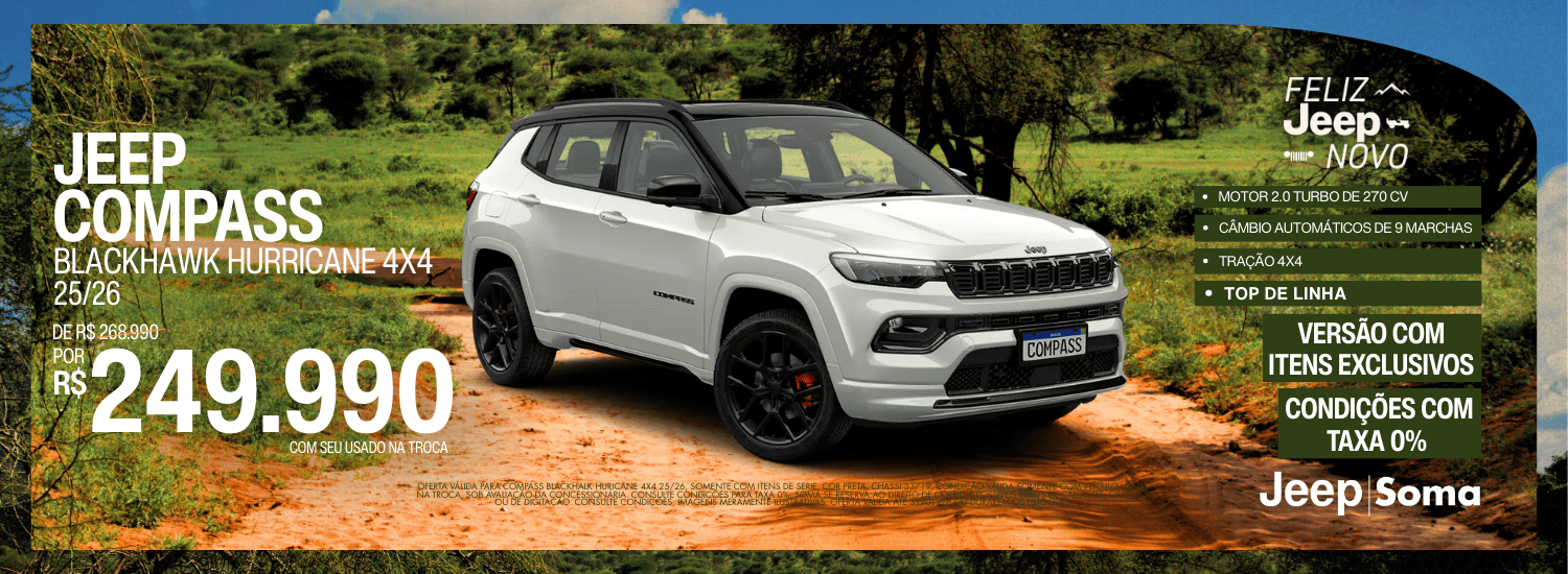  OFERTA - FELIZ JEEP NOVO - JANEIRO