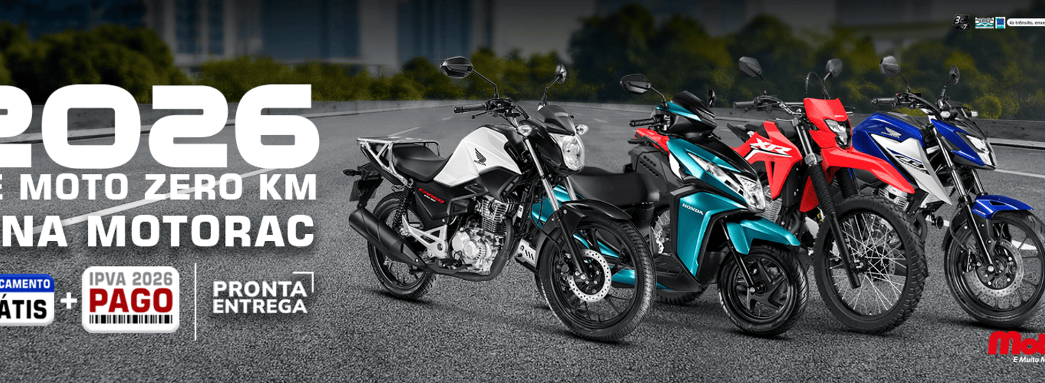 2026 de moto zero km é na Motorac