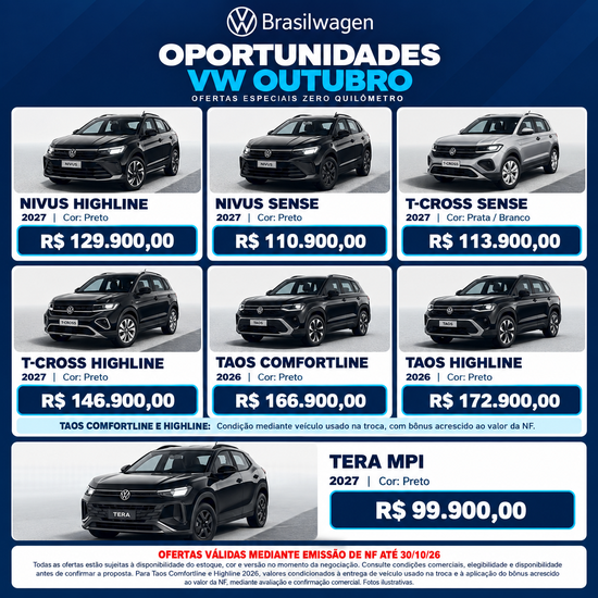 OPORTUNIDADES VW OUTUBRO