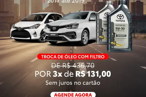 Troca de Óleo Yaris/Etios 2017 até 2019