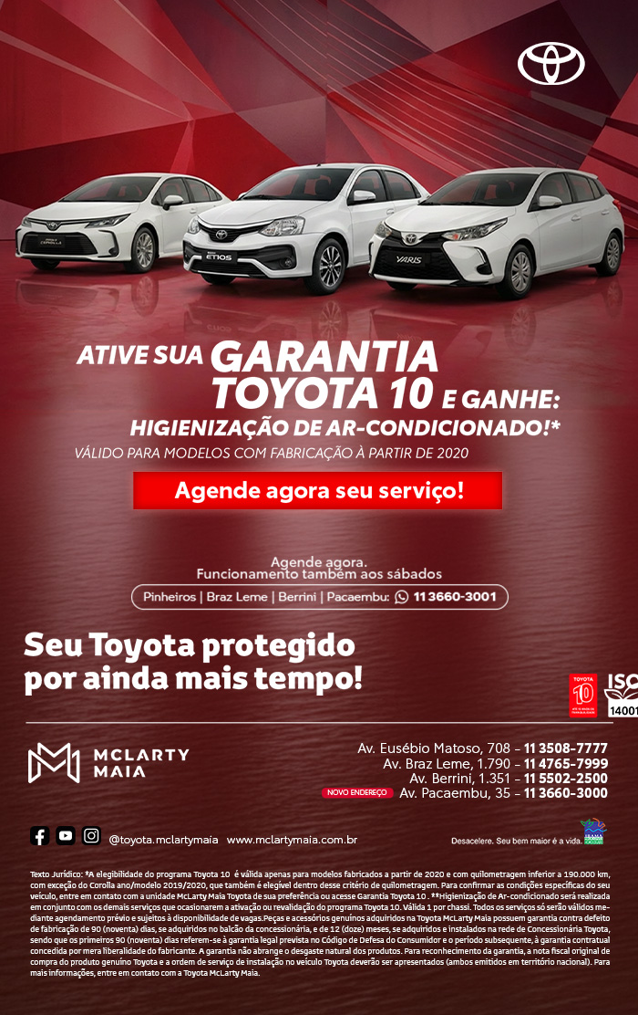 Ative sua Garantia Toyota 10!