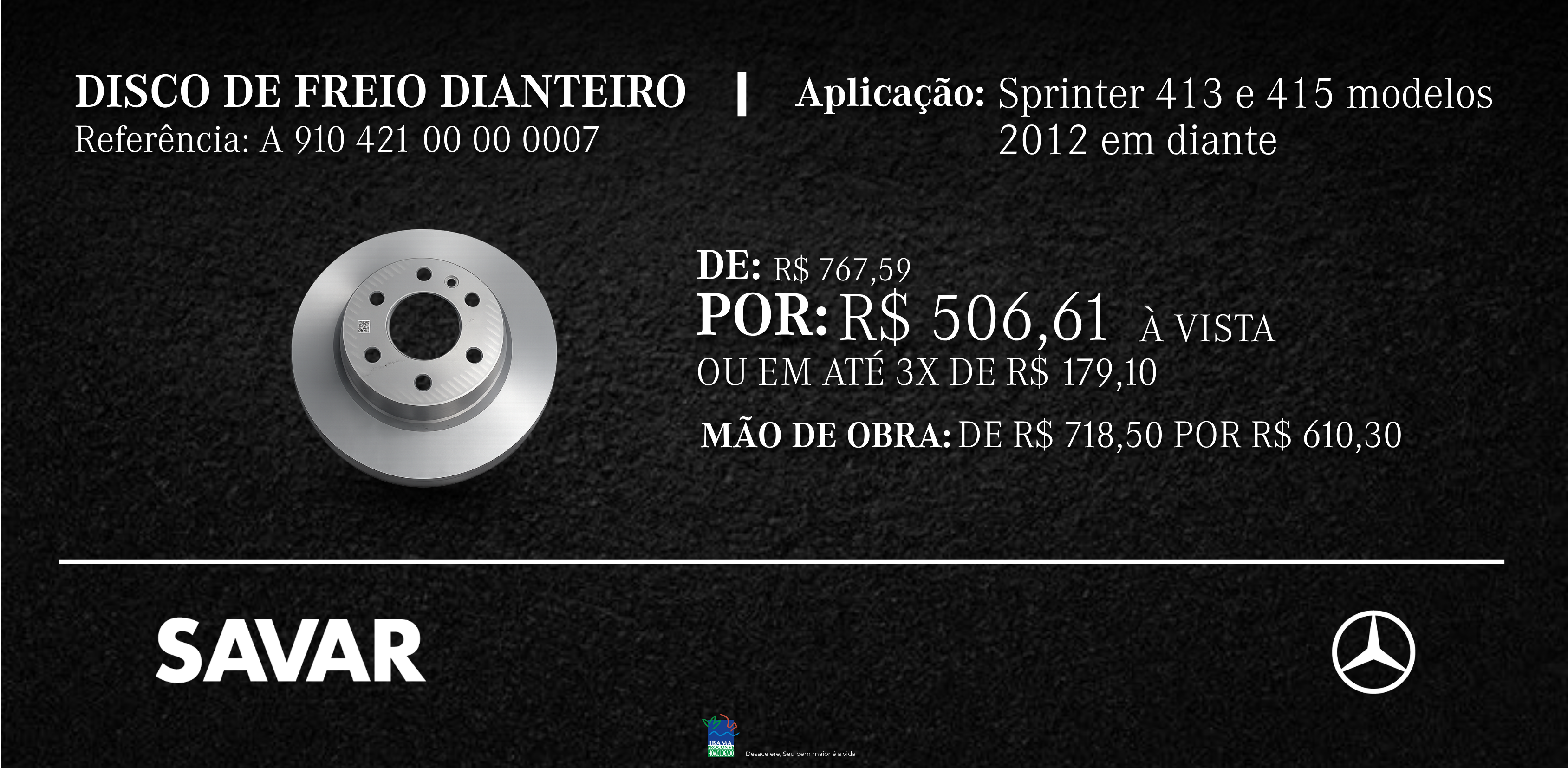 DISCO DE FREIO DIANTEIRO SPRINTER