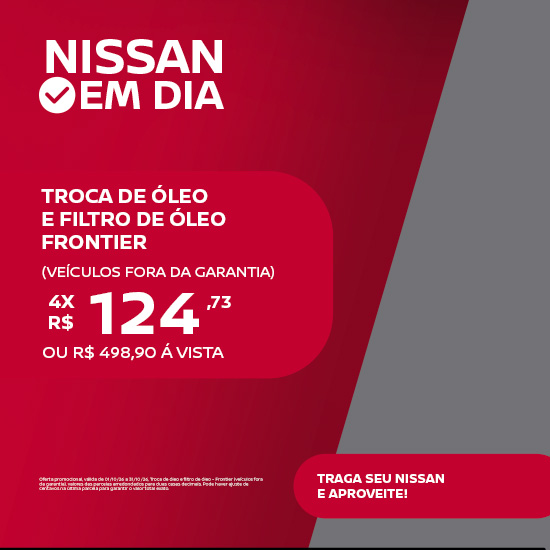 Troca de óleo e filtro de óleo frontier (veíc