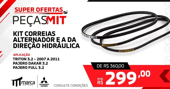 KIT CORREIAS - DO ALTERNADOR E A DA DIREÇÃO HIDRÁULICA 