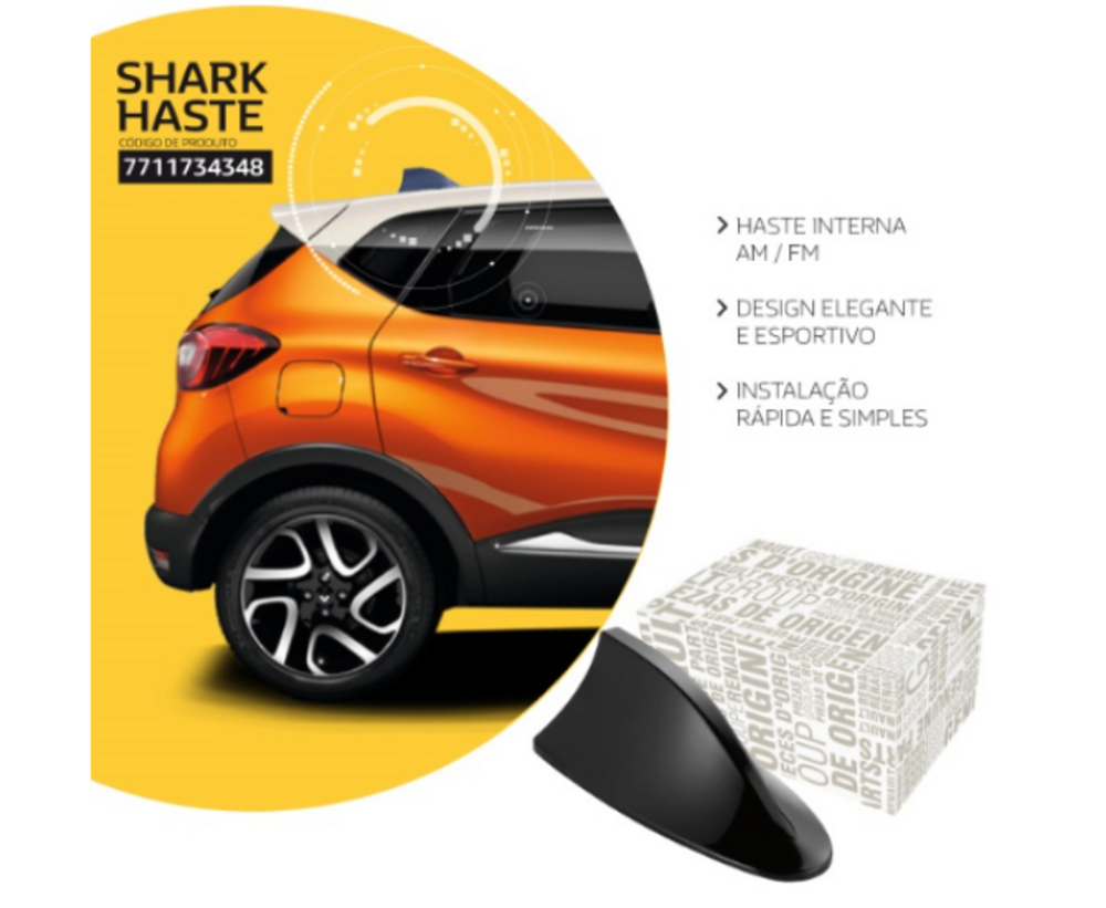 Antena/Haste Shark Preta Captur (HHA Ph1)