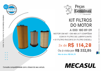 KIT FILTROS DO MOTOR