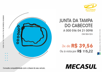 JUNTA DA TAMPA DO CABEÇOTE