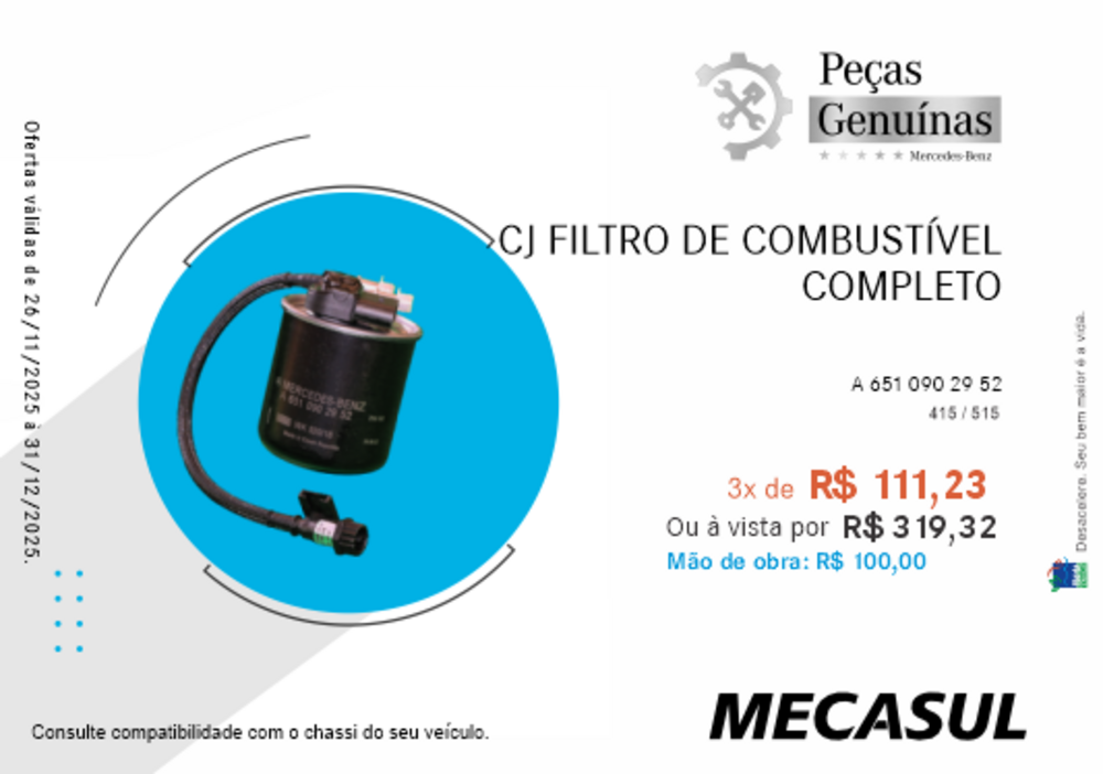 CJ FILTRO DE COMBUSTÍVEL COMPLETO