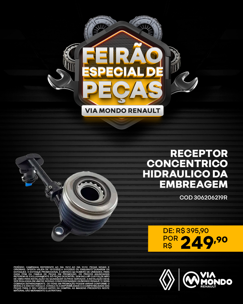 RECEPTOR CONCENTRICO HIDRAULICO DA EMBREAGEM 