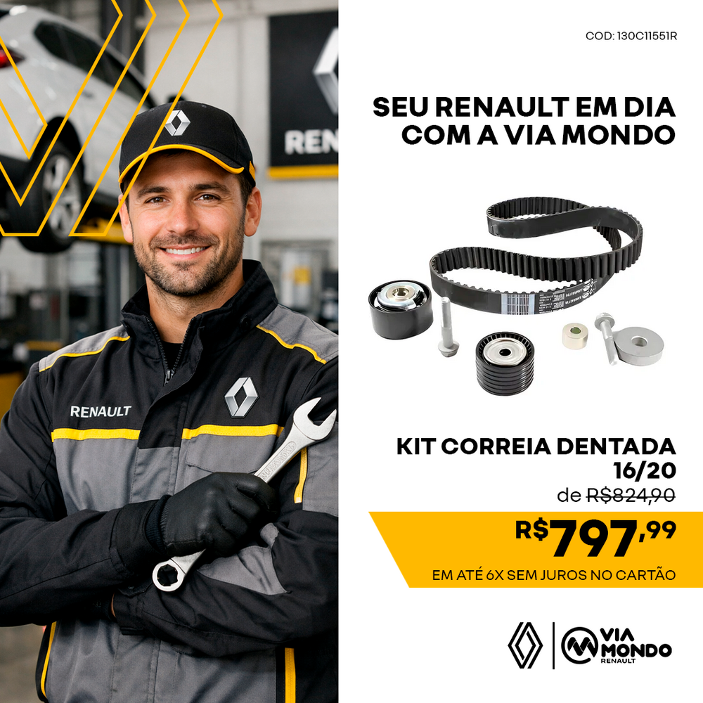 KIT CORREIA DENTADA PARA RENAULT 16/20 ORIGINAL