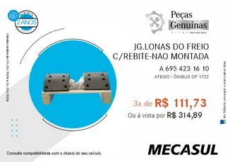 JG. LONAS DO FREIO C/REBITE-NÃO MONTADA