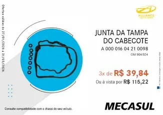 JUNTA DA TAMPA DO CABEÇOTE