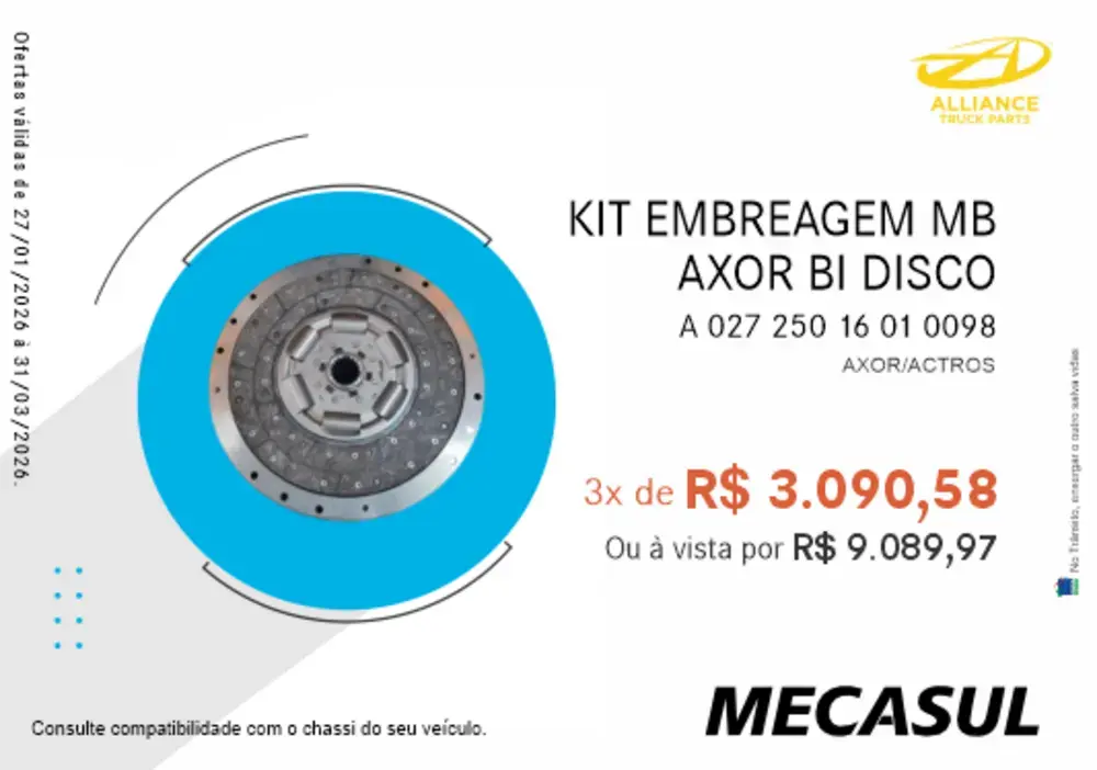 KIT EMBREAGEM MB AXOR BI DISCO
