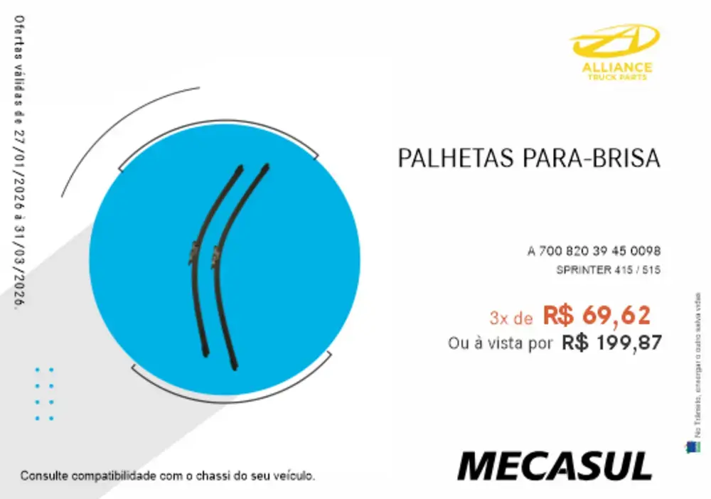 PALHETAS PARA-BRISA