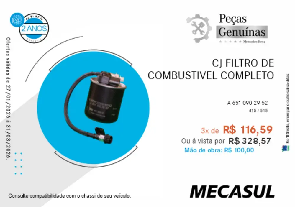 CJ FILTRO DE COMBUSTÍVEL COMPLETO