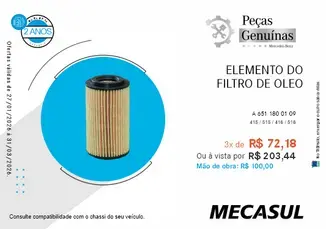 ELEMENTO DO FILTRO DE ÓLEO