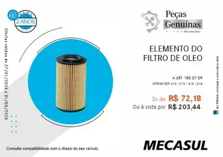 ELEMENTO DO FILTRO DE ÓLEO