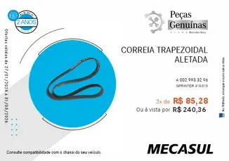 CORREIA TRAPEZOIDAL ALETADA