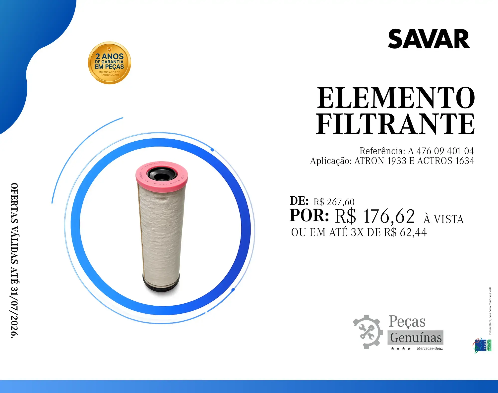 ELEMENTO FILTRANTE | ATRON 1933 E ACTROS 1634
