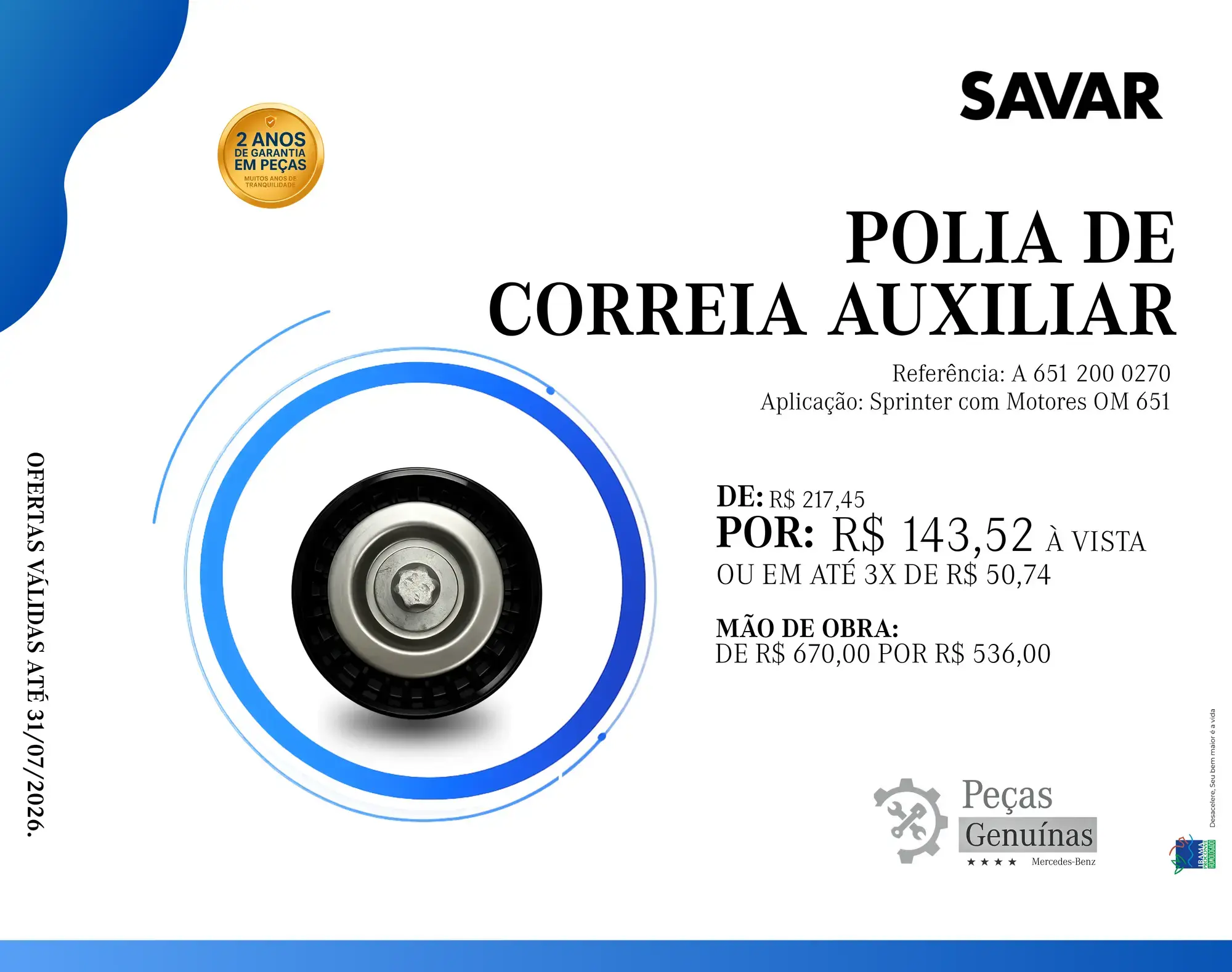 POLIA DE CORREIA AUXILIAR SPRINTER