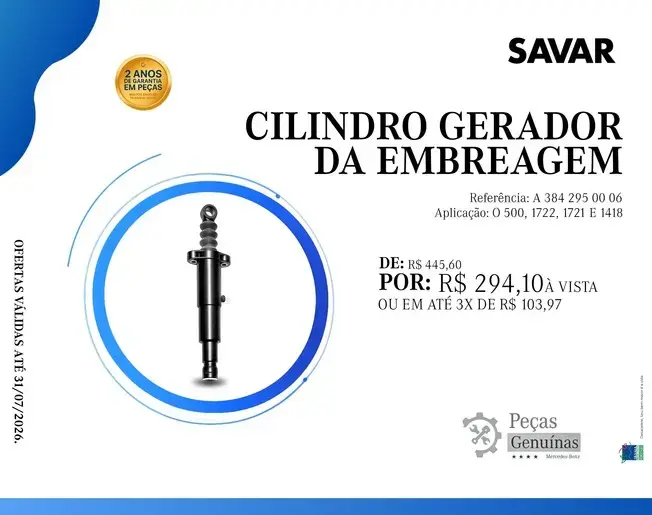 CILINDRO GERADOR DA EMBREAGEM