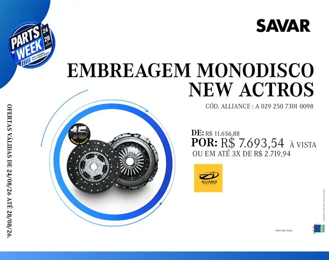 EMBREAGEM MONODISCO NEW ACTROS