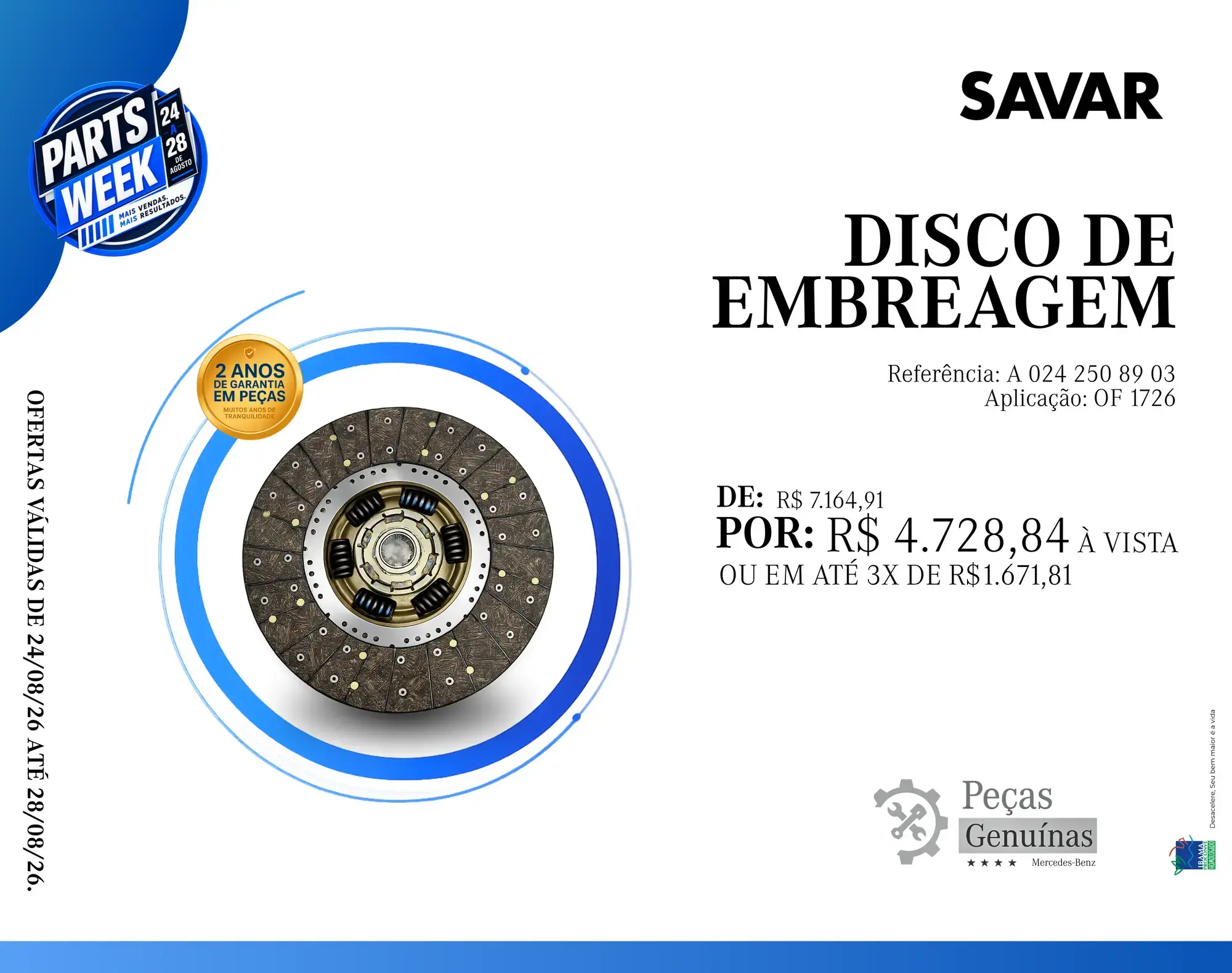 DISCO DE EMBREAGEM- PARTS WEEK