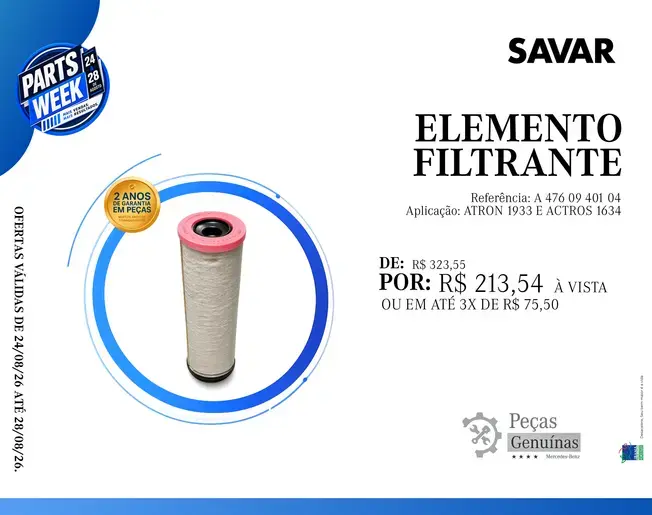 ELEMENTO FILTRANTE - PARTS WEEK
