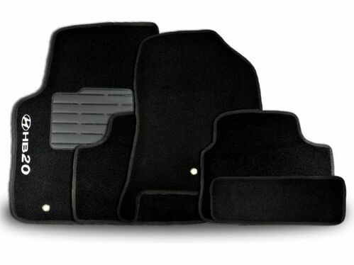 TAPETE CARPETE PRETO 5 PEÇAS 