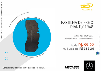 PASTILHA DE FREIO DIANT / TRAS