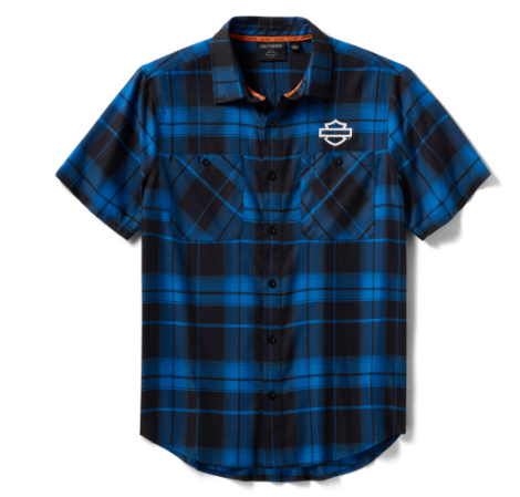 galeria CAMISA MASCULINA H-D TECH COOLMAX BLUE/BLACK
