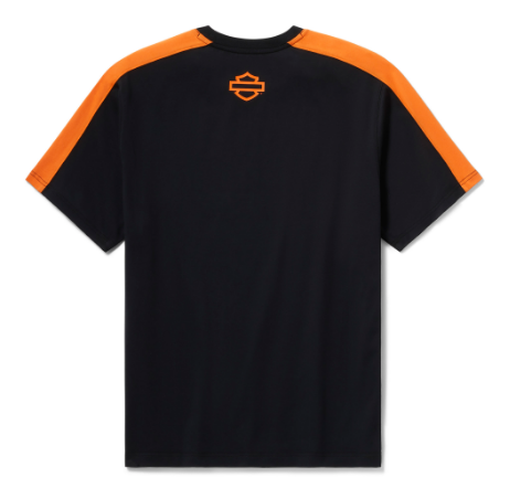 galeria CAMISETA MASCULINA H-D TECH COOLMAX ORANGE/BLACK