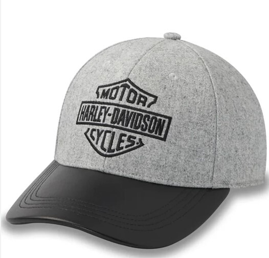 galeria BONÉ FEMININO DE LÃ E ABA EM COURO H-D B&S