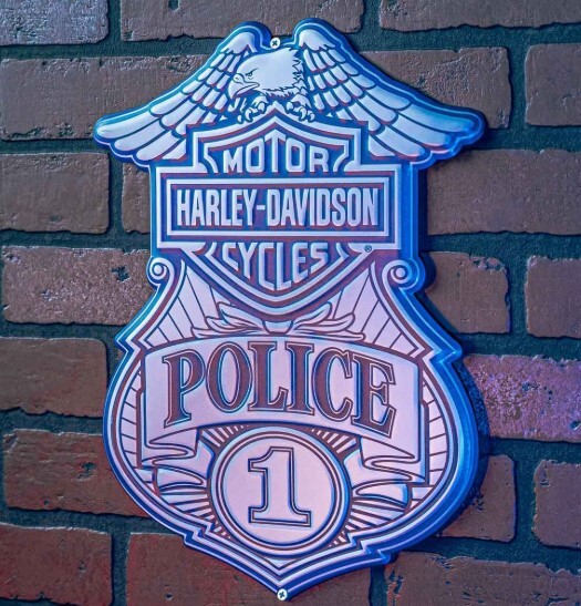 galeria PLACA DECORATIVA EM ALTO RELEVO H-D POLICE