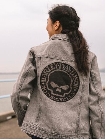 galeria JAQUETA JEANS FEMININA BLING SKULL