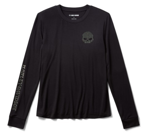 galeria BLUSA FEMININA MANGA LONGA BLING SKULL