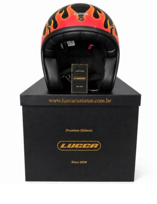 galeria CAPACETE LUCCA CAFÉ RACER ON FIRE