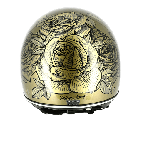 galeria Capacete Astone Minijet 66 Graphic Roses Gold