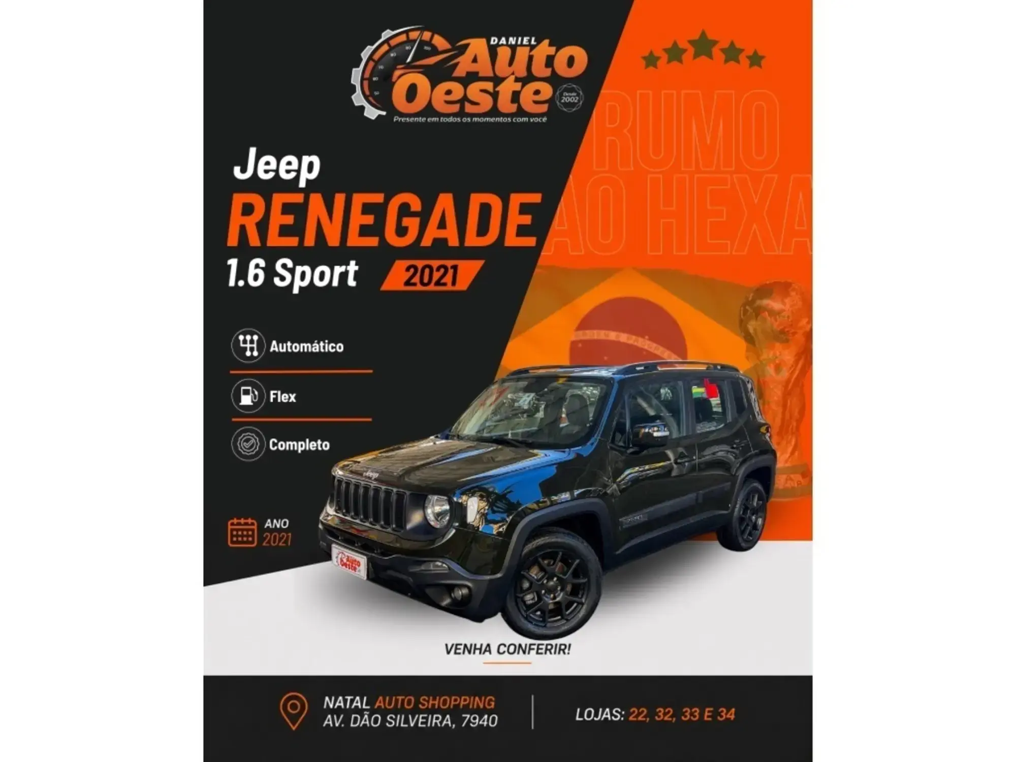 Jeep Renegade 1.8 16V FLEX 4P AUTOMÁTICO 2021