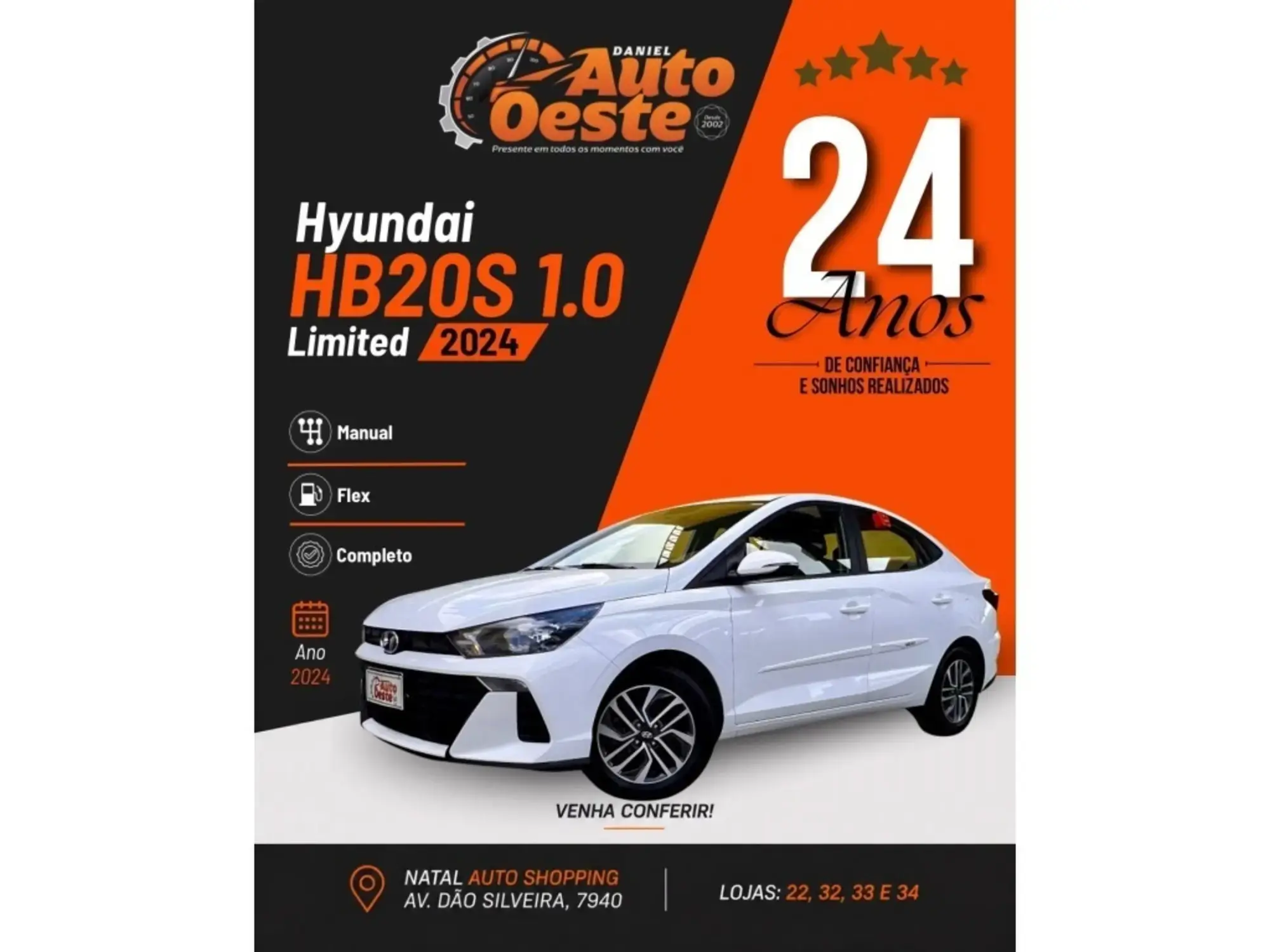 Hyundai Hb20S 1.0 12V FLEX LIMITED MANUAL 2024