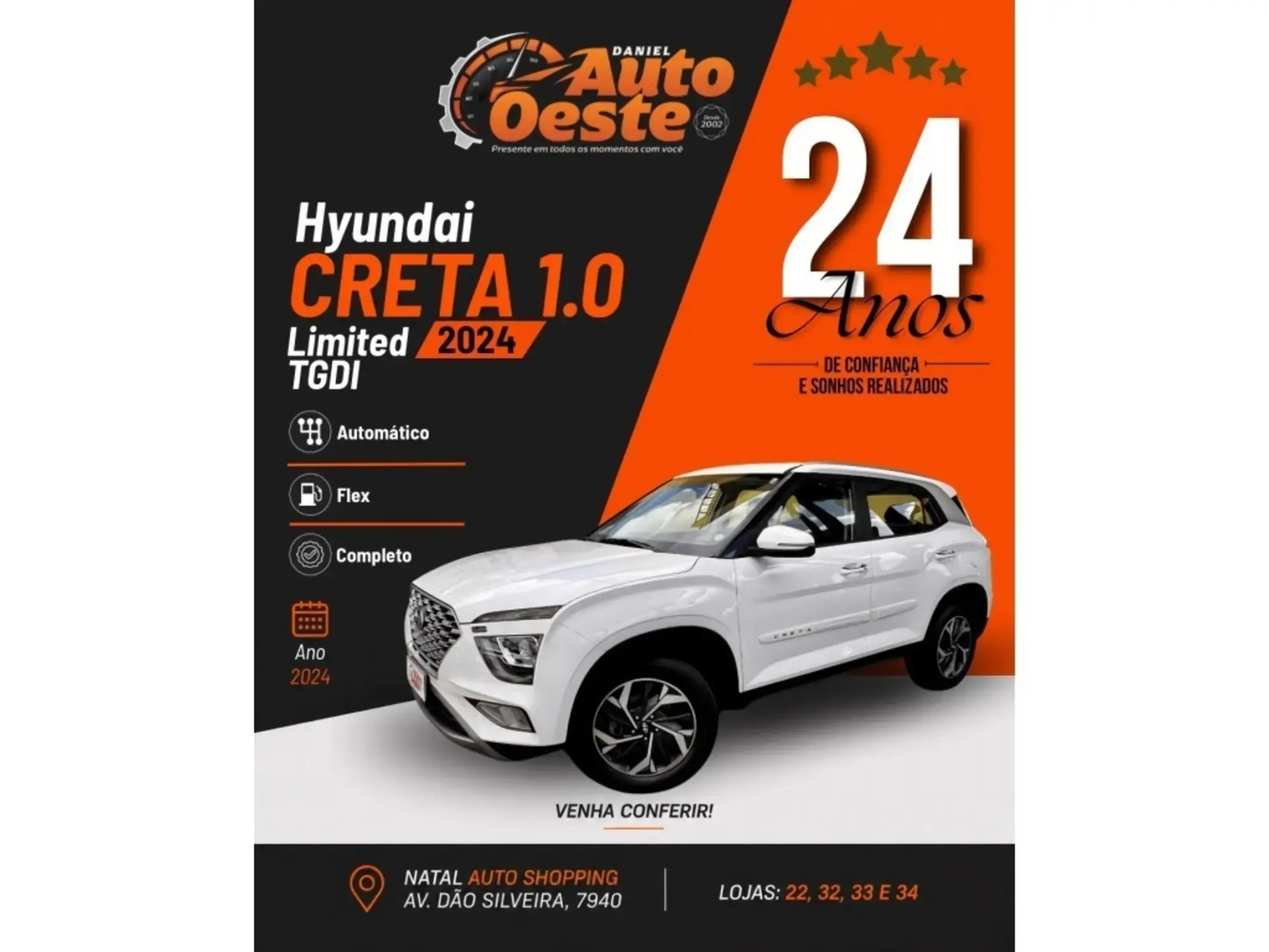 Hyundai Creta 1.0 TGDI FLEX LIMITED AUTOMÁTICO 2024