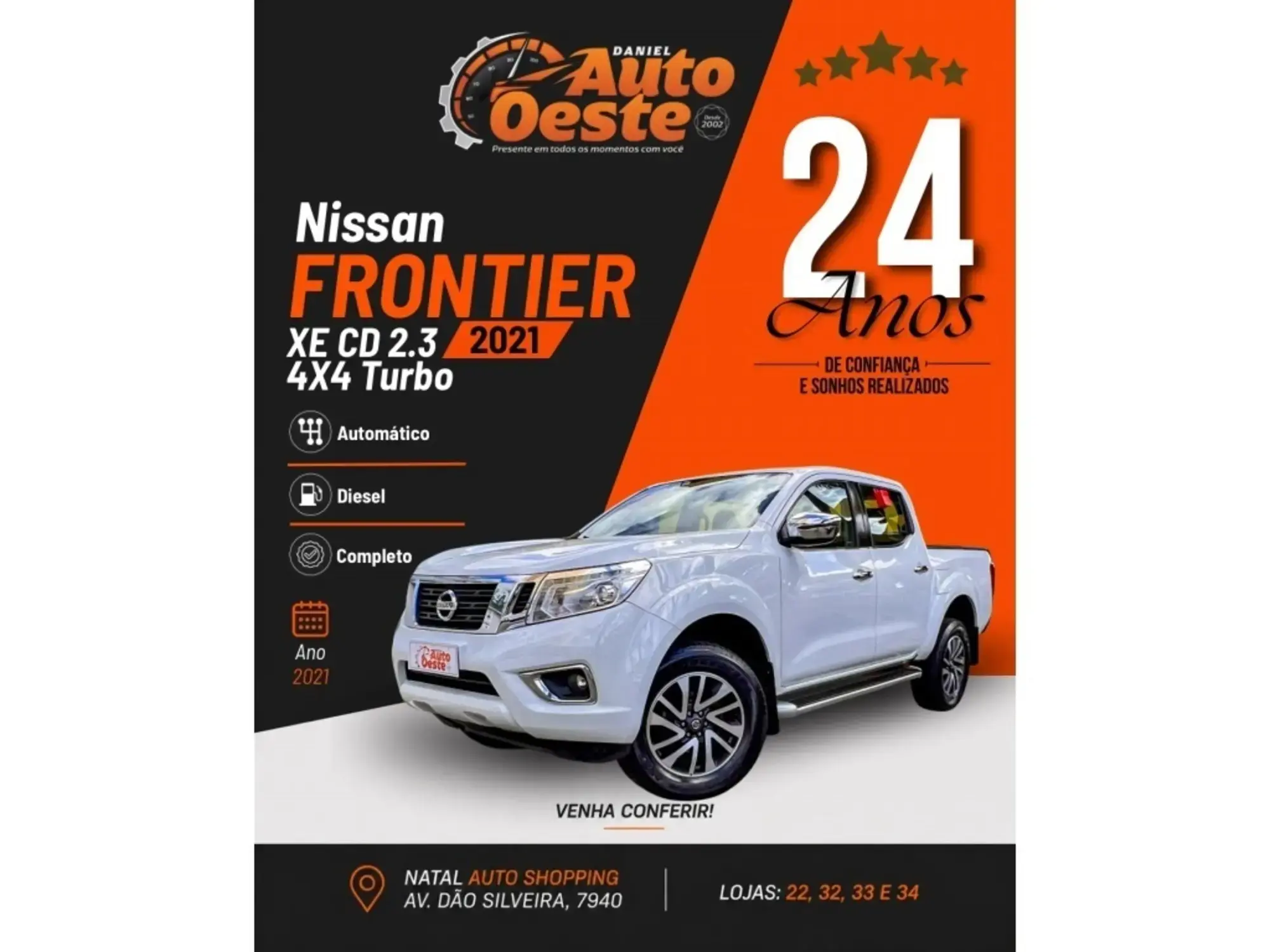 Nissan Frontier 2.3 16V TURBO DIESEL XE CD 4X4 AUTOMÁTICO 2021
